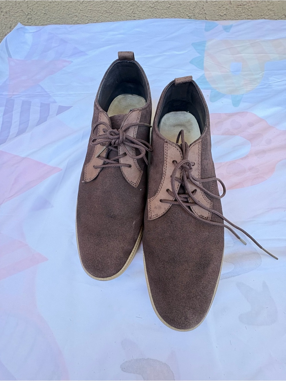 Clae Brown Suede Lace-Up Casual Shoes